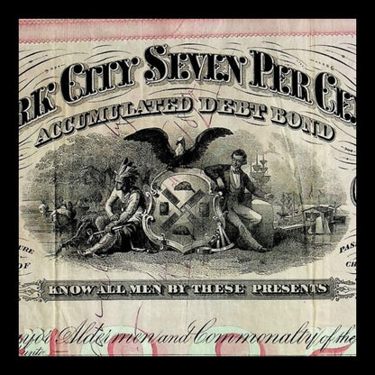 New York City Seven Per Cent Bond from 1869