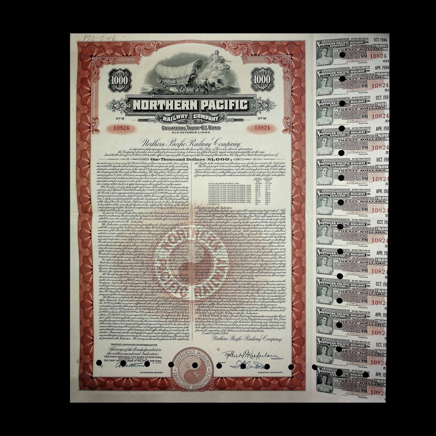 Northern Pacific Railway Company Bond from 1946