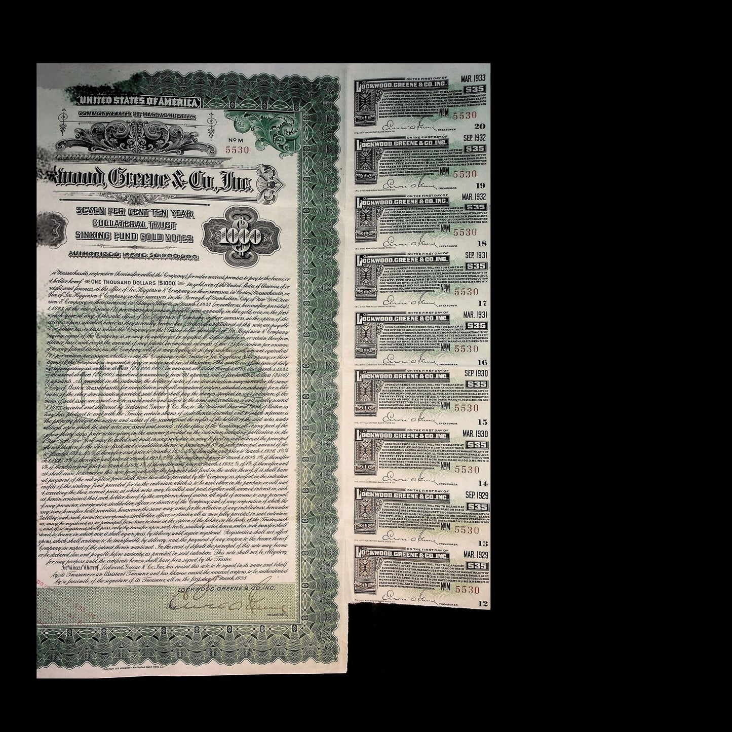 Packwood Greene & Co. Inc. Bond