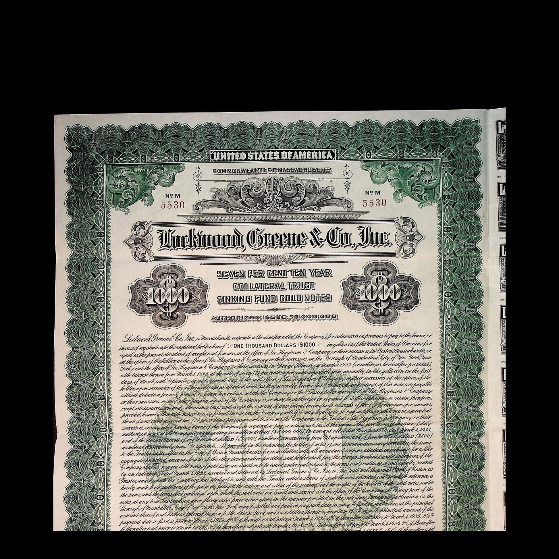 Packwood Greene & Co. Inc. Bond