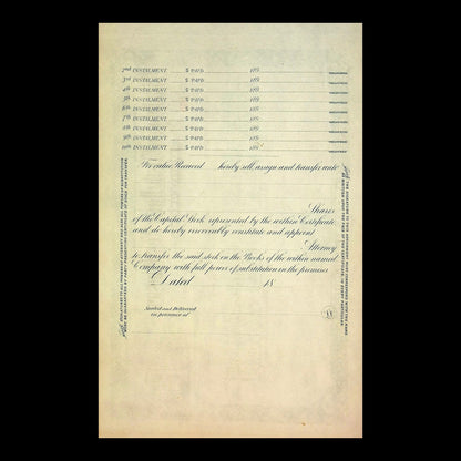 Philadelphia Castle Rock West Chester Railway Company Stock Certificate