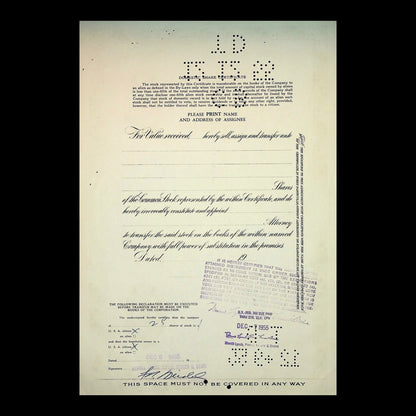 Porto Rico Telephone Company Stock Certificate from 1955