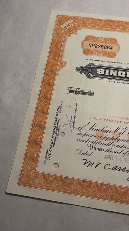 Sinclair Oil Corporation Stock Certificate