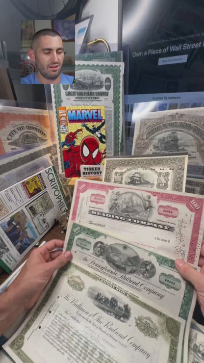 Monopoly Stock & Bond Certificate Railroad Bundle - 4x Combo Pack early from 1900 to 1960s