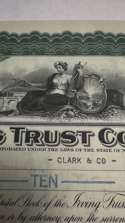 Irving Trust Company (now BNY Melon) Stock Certificate