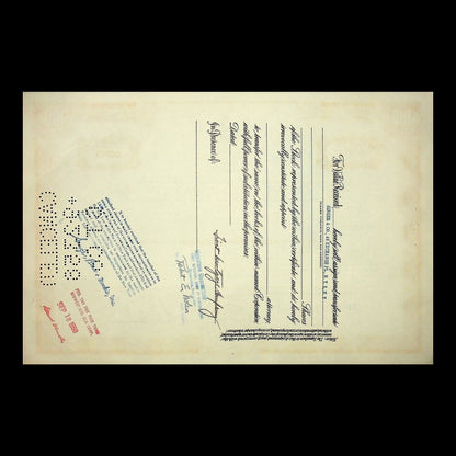 Quinta Corporation Stock Certificate from 1958