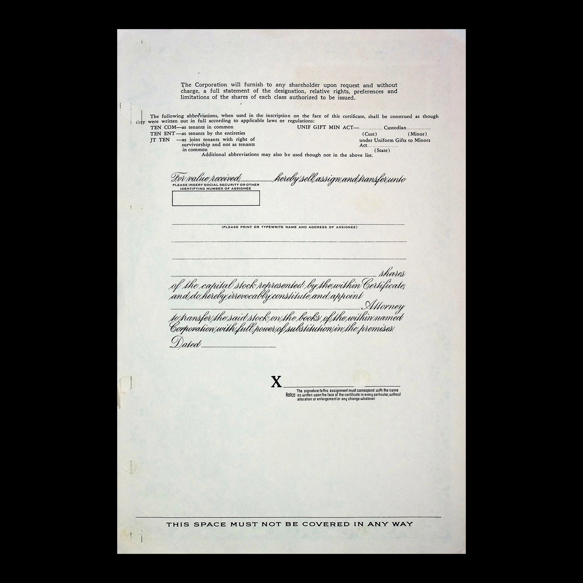 Realty Equities Corporation of New York Stock Certificate from 1973