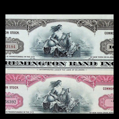 Remington Rand Inc. Stock Certificate from 1930s