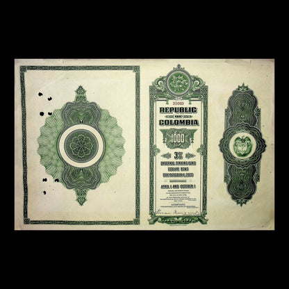 Republic of Colombia Bond from 1920