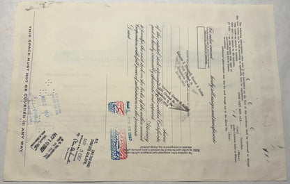 Rockwell-Standard (now Boeing) Corporation Stock Certificate