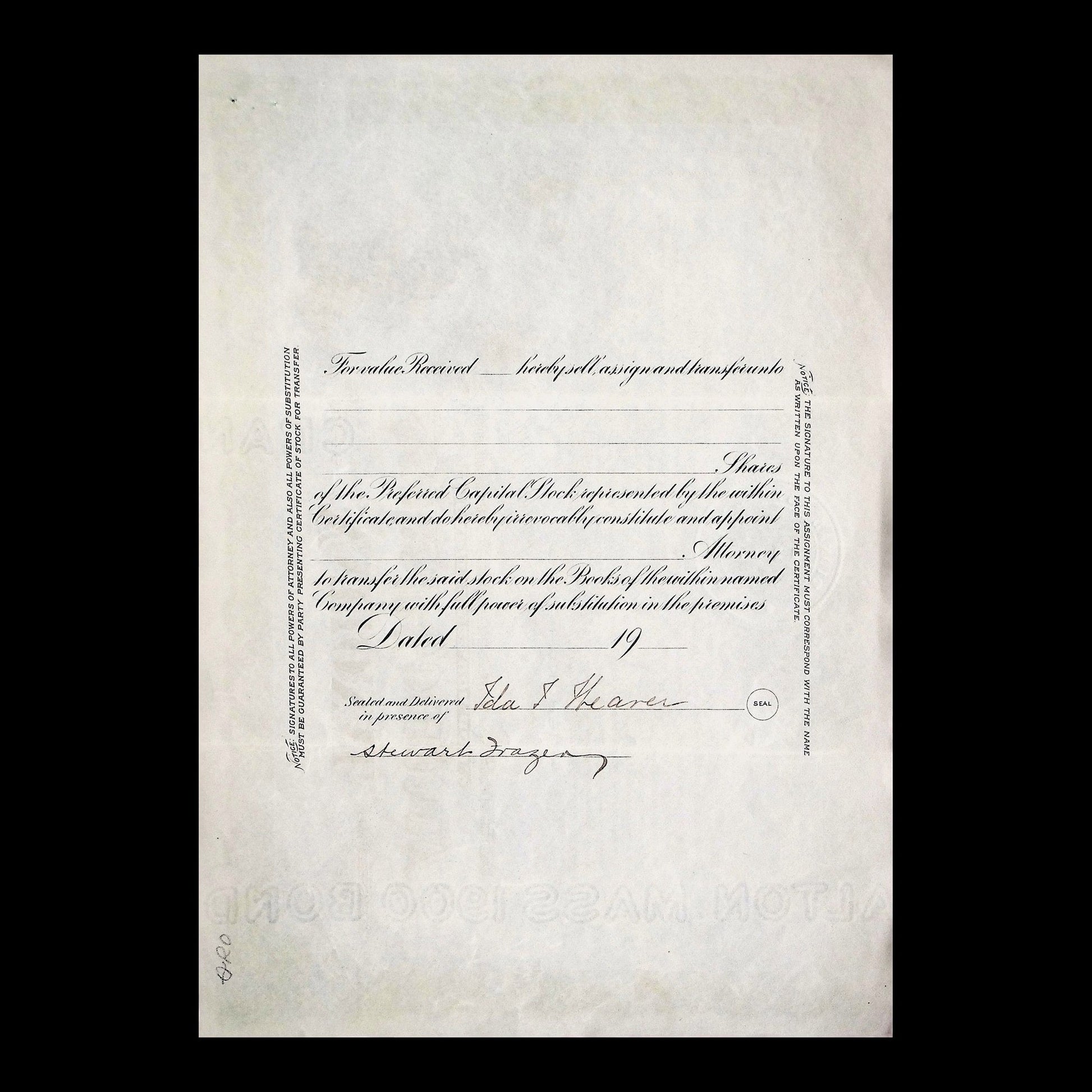 National Asphalt Company Stock Certificate