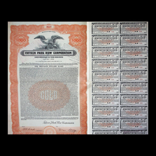 Fifteen Park Row Corporation Gold Bond from 1932