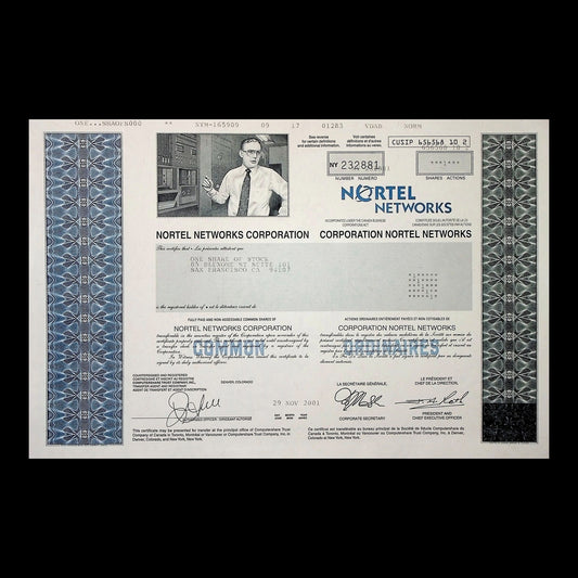 Nortel Networks Corporation Stock Certificate from 2000s