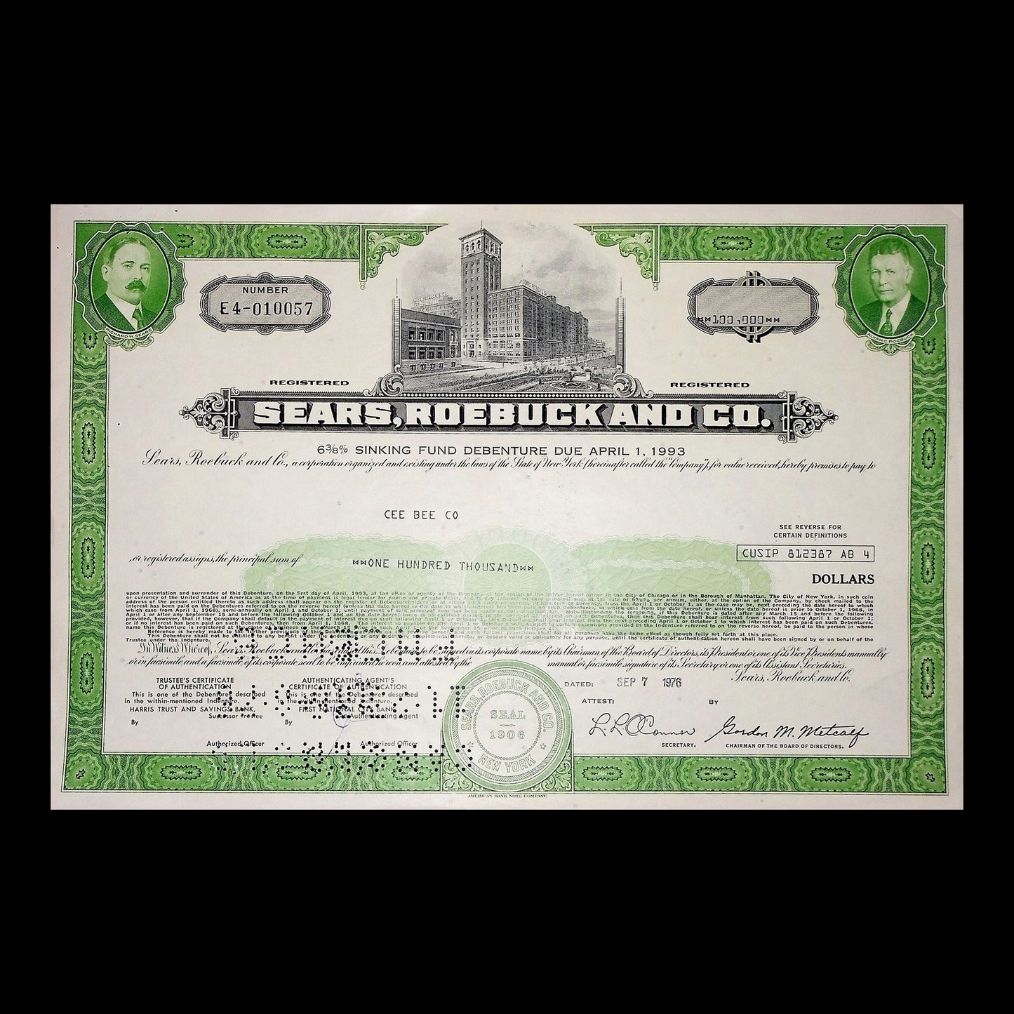 Sears, Roebuck and Co. Bond from 1976