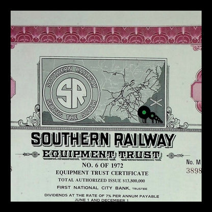 Southern Railway Equipment Trust Bond from 1975