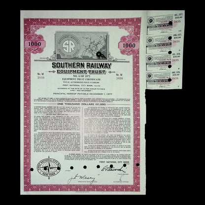 Southern Railway Equipment Trust Bond from 1975