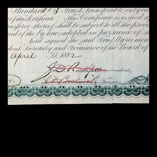 Standard Oil Trust Stock Certificate from 1882