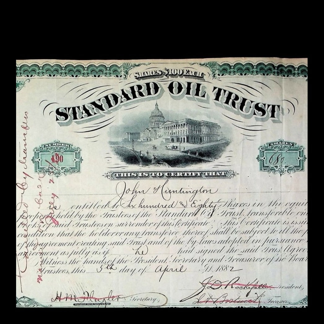 Standard Oil Trust Stock Certificate from 1882