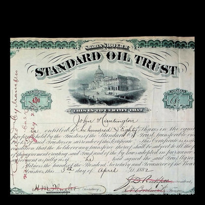 Standard Oil Trust Stock Certificate from 1882