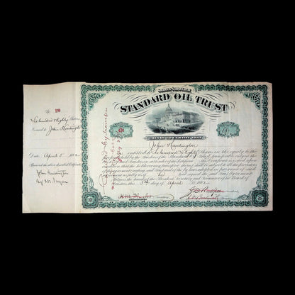Standard Oil Trust Stock Certificate from 1882