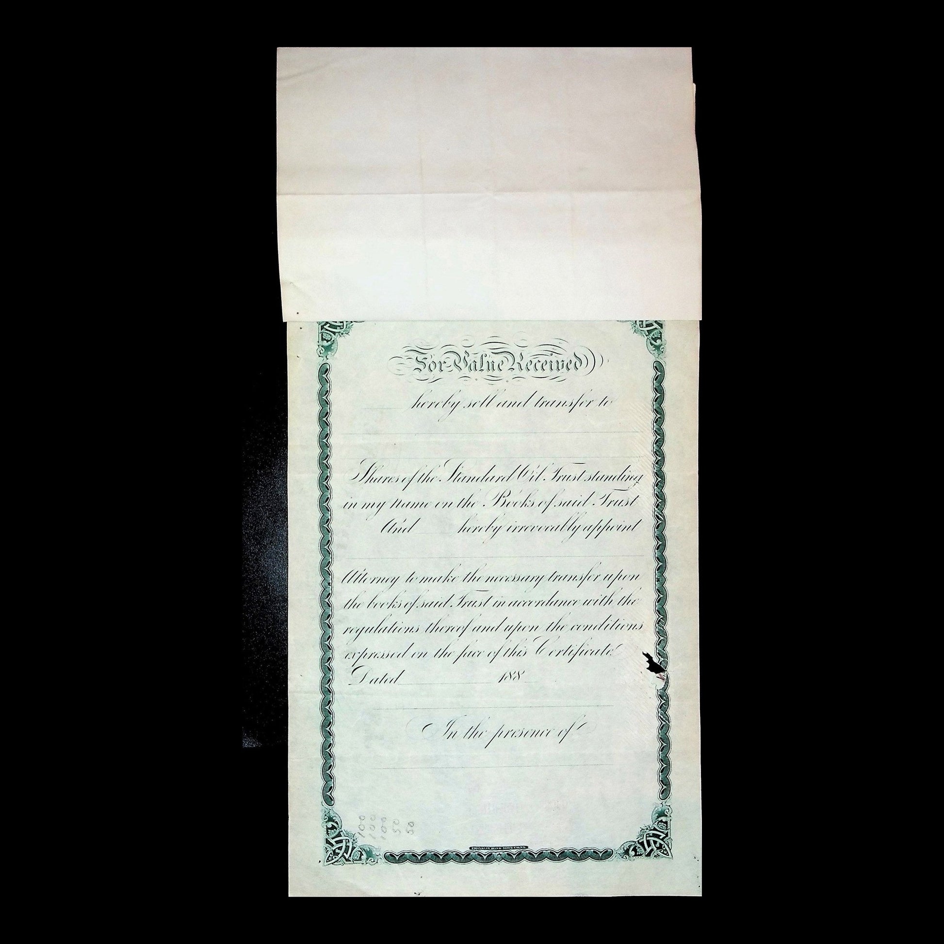 Standard Oil Trust Stock Certificate from 1882