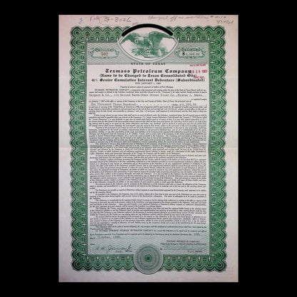 Texmass Petroleum Company Bond from 1961