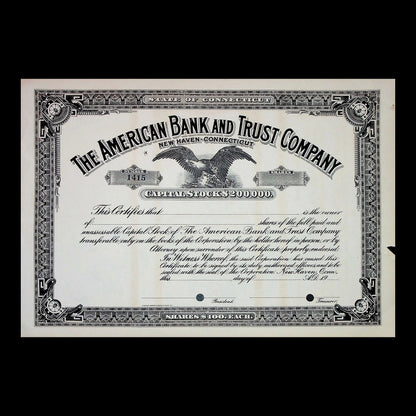 American Bank and Trust Company Stock Certificate
