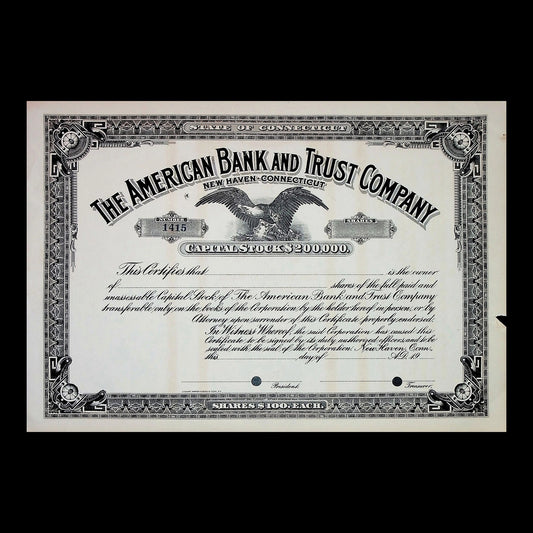 American Bank and Trust Company Stock Certificate