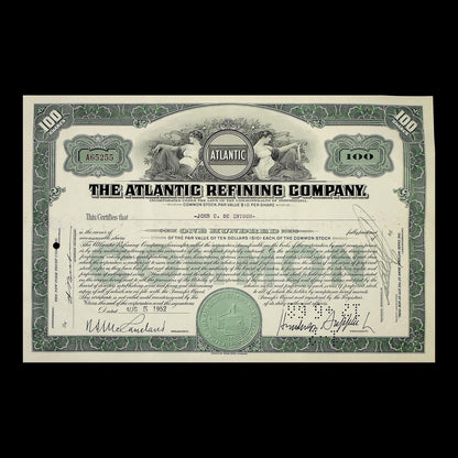 Atlantic Refining Company Stock Certificate from 1952
