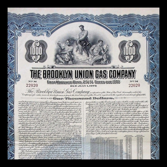 Brooklyn Union Gas Company Bond from 1976
