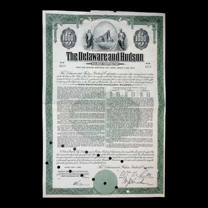 Delaware and Hudson Railroad Corporation Bond from 1963