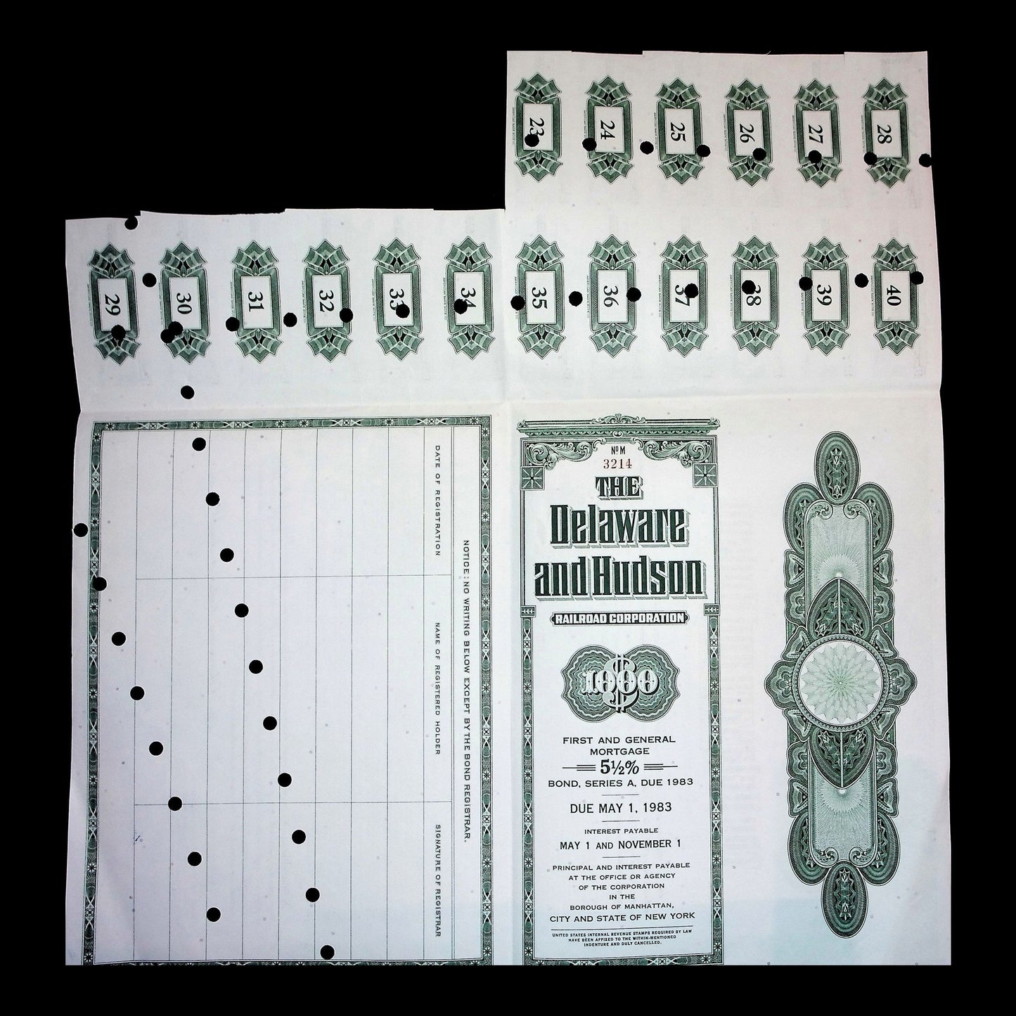 Delaware and Hudson Railroad Corporation Bond from 1963