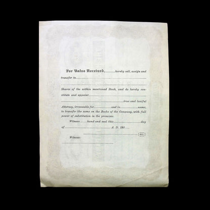 The Hazard Wharf Company of Baltimore City Stock Certificate