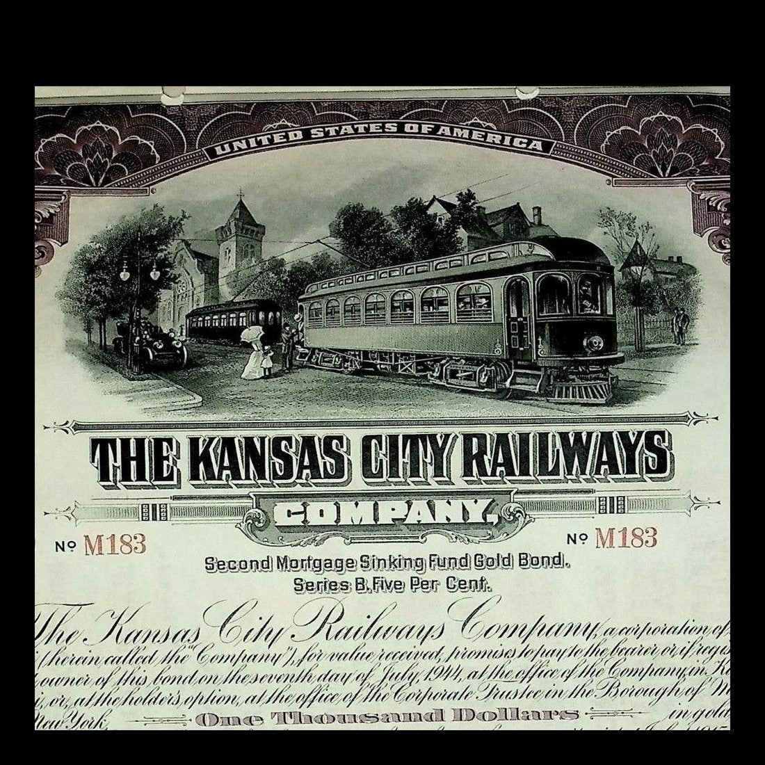 Kansas City Railways Company Gold Bond Certificate