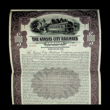 Kansas City Railways Company Gold Bond Certificate