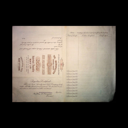 Metropolitan Cross-Town Railway Company Bond from 1902