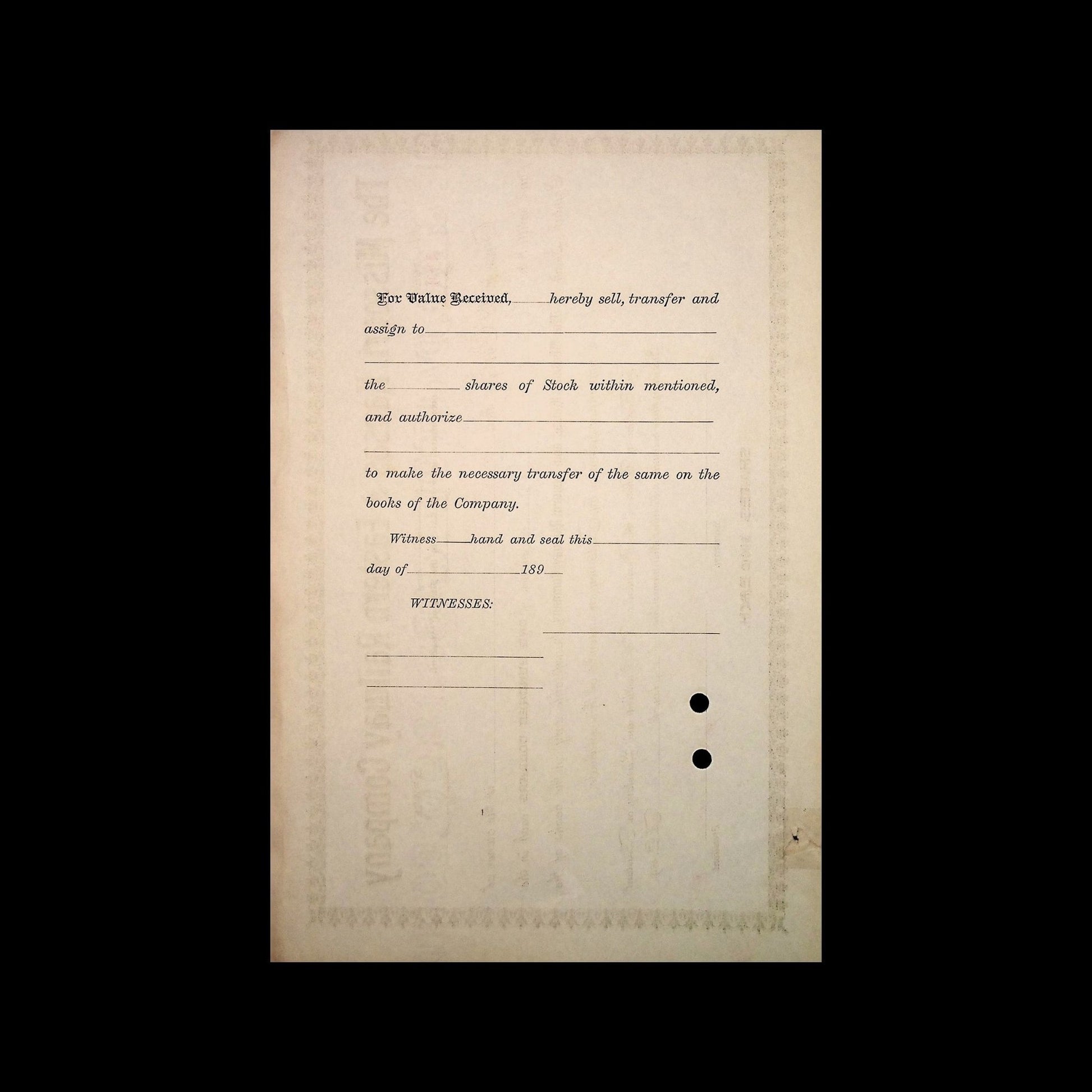 Missouri, Kansas and Eastern Railway Company Stock Certificate from 1890s