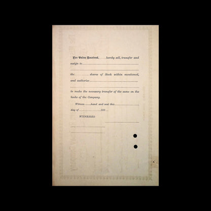 Missouri, Kansas and Eastern Railway Company Stock Certificate from 1890s