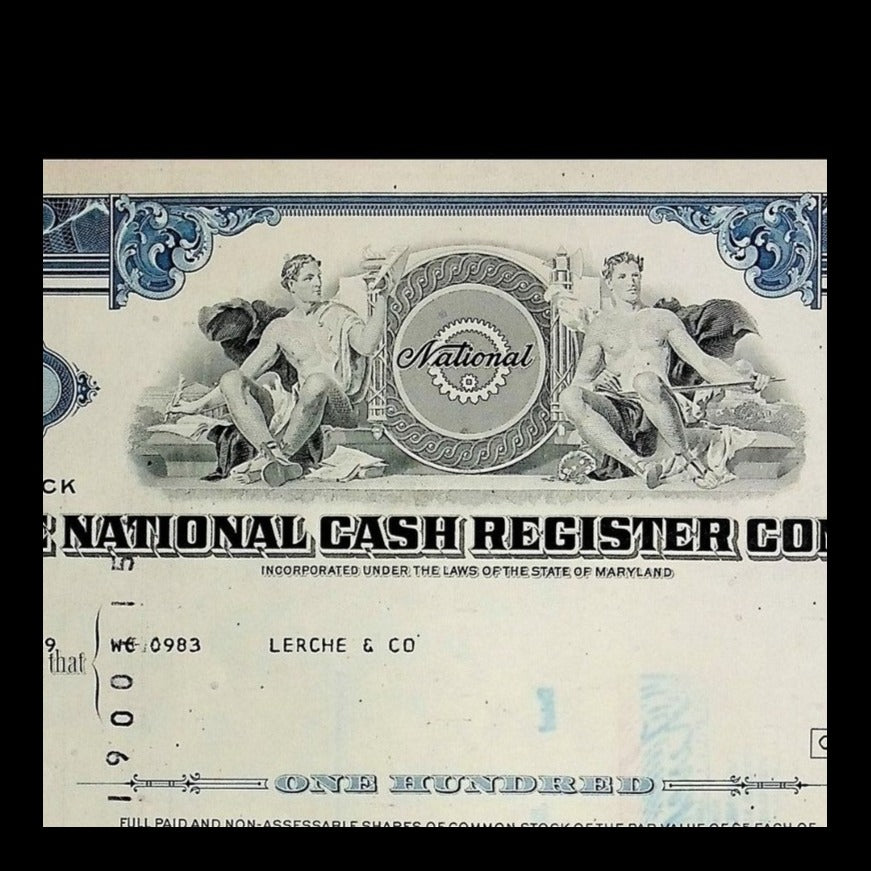 The National Cash Register Company Stock Certificate from 1974