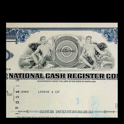 The National Cash Register Company Stock Certificate from 1974