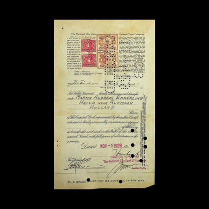 National City Bank of New York Stock Certificate from 1929