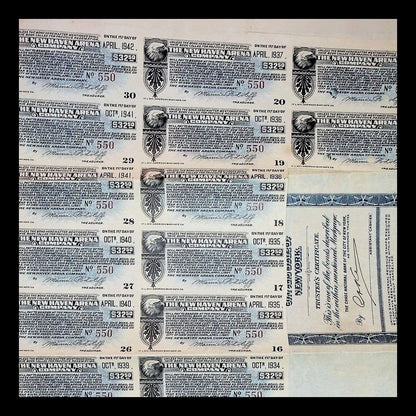 New Haven Arena Company Bond from Early 1900s