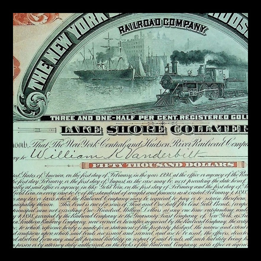 New York Central and Hudson River Railroad Company Bond from 1891