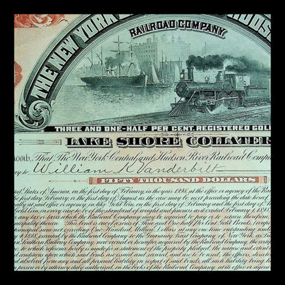 New York Central and Hudson River Railroad Company Bond from 1891