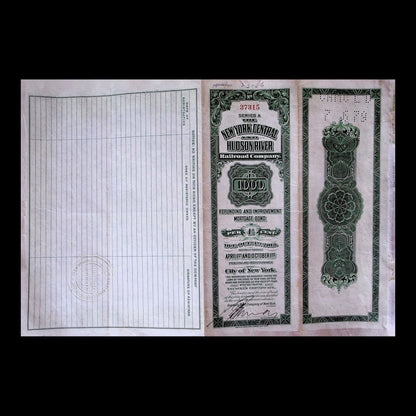New York Central and Hudson River Railroad Bond from 1900s
