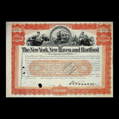 New York, New Haven and Hartford Railroad Stock Certificate