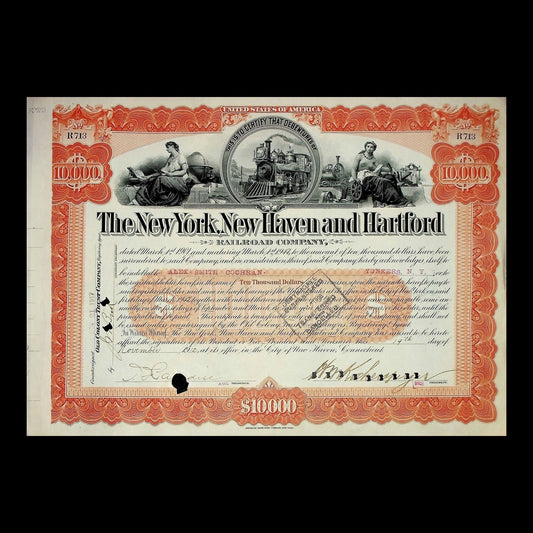 New York, New Haven and Hartford Railroad Stock Certificate