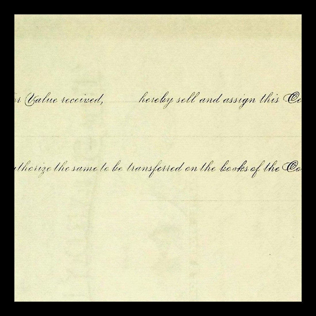 The Sharon Railway Stock Certificate from 19th Century