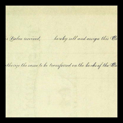 The Sharon Railway Stock Certificate from 19th Century