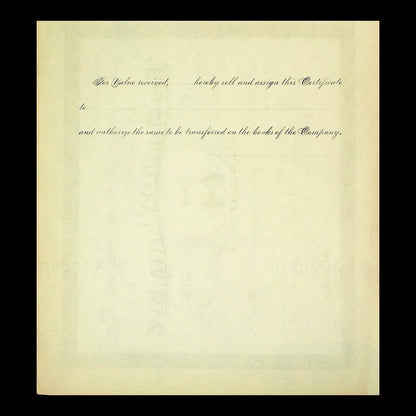 The Sharon Railway Stock Certificate from 19th Century